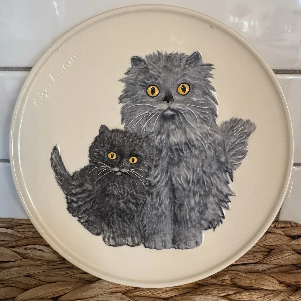 Goebel 1976 Second Edition Mothers Series Persian CAT Collectible Plate & Figure